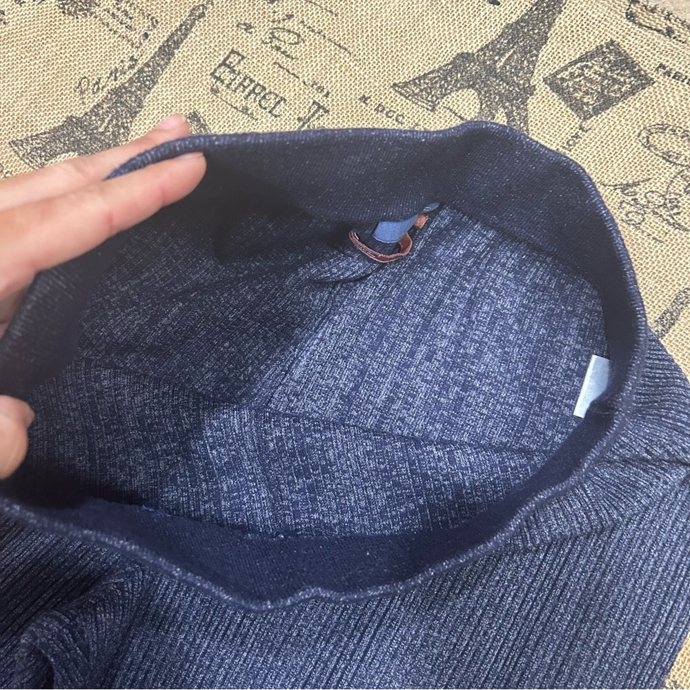 Anthropologie Pilcro Indigo Blue Sweater Ribbed Flare Sweatpants Size L - Picture 8 of 16